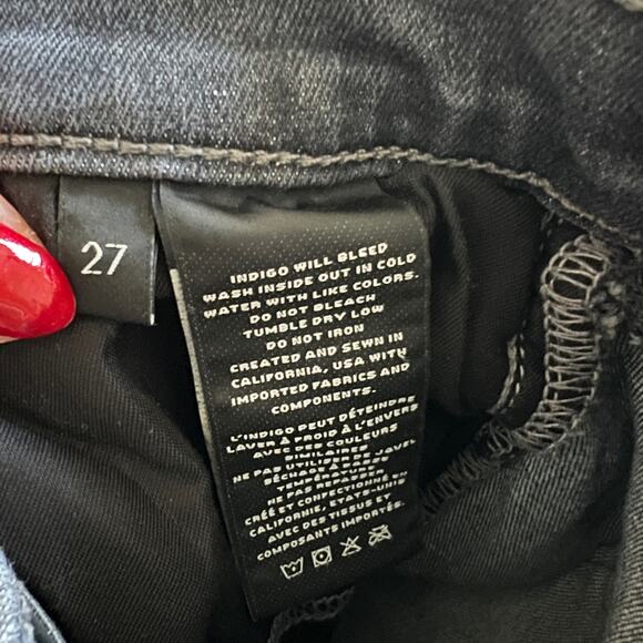 J Brand ALANA Ashes Destruct (Black Distressed) High Waisted Jeans Size 27 - Picture 8 of 8